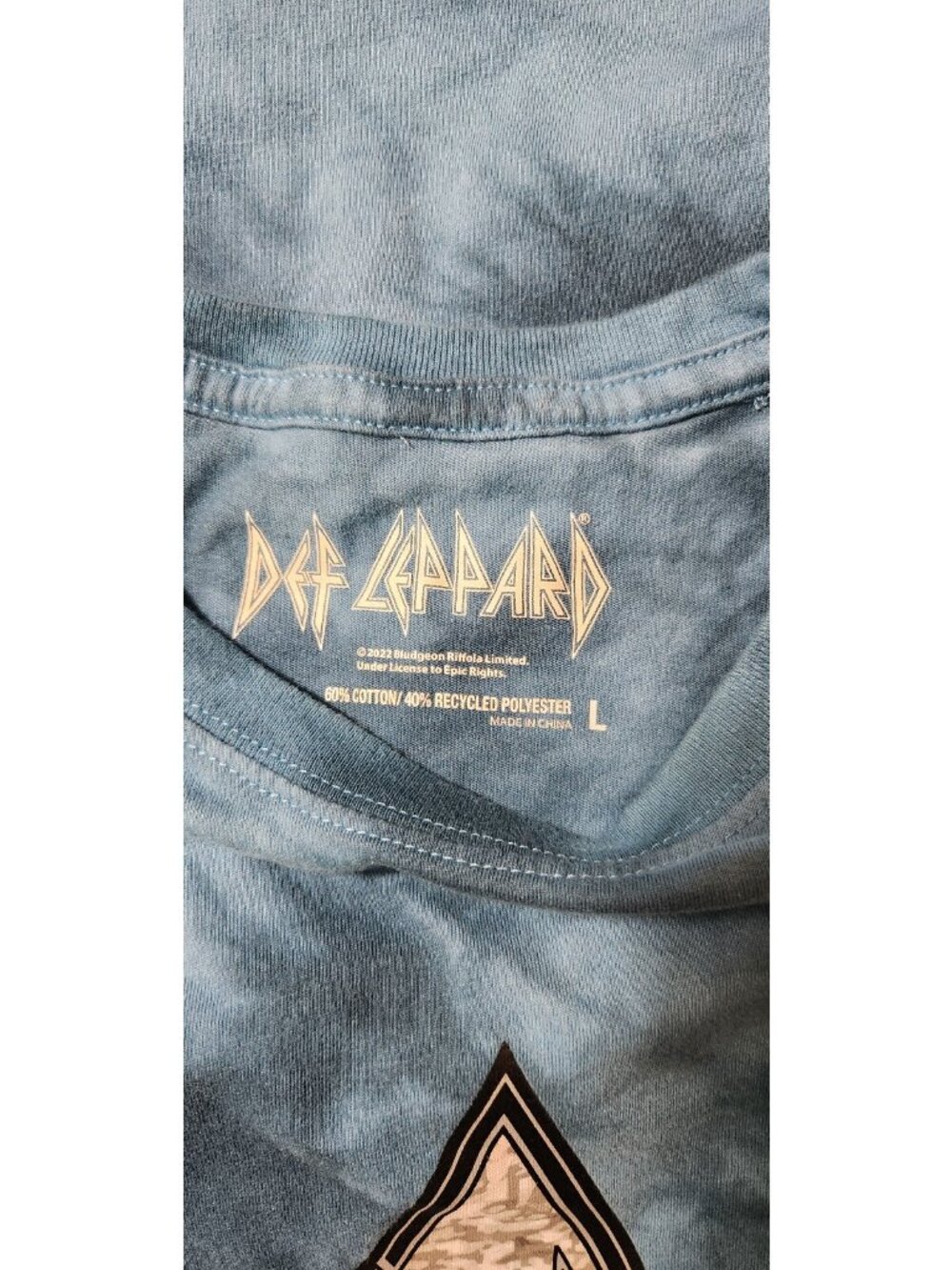 Def Leppard Rock Of Ages Tie Dyed Graphic Print LARGE Crew Neck T Shirt Top USED - Picture 5 of 5